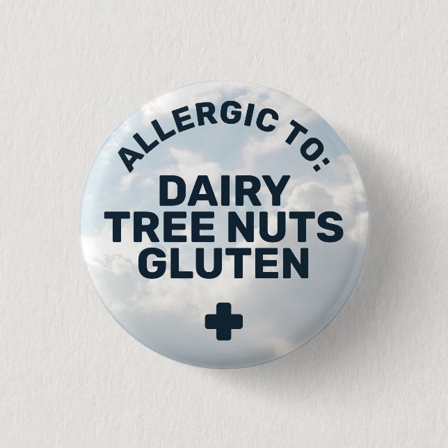 Simple Food Allergy Medical Alert Photo Background 3 Cm Round Badge (Front)