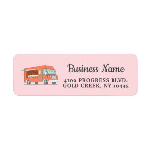 Simple Food Truck Packaging Label Return Address Label