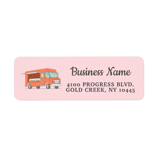 Simple Food Truck Packaging Label  Return Address Label (Front)