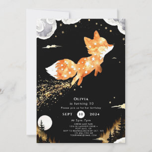 Simple Forest Fox Birthday Invitation
