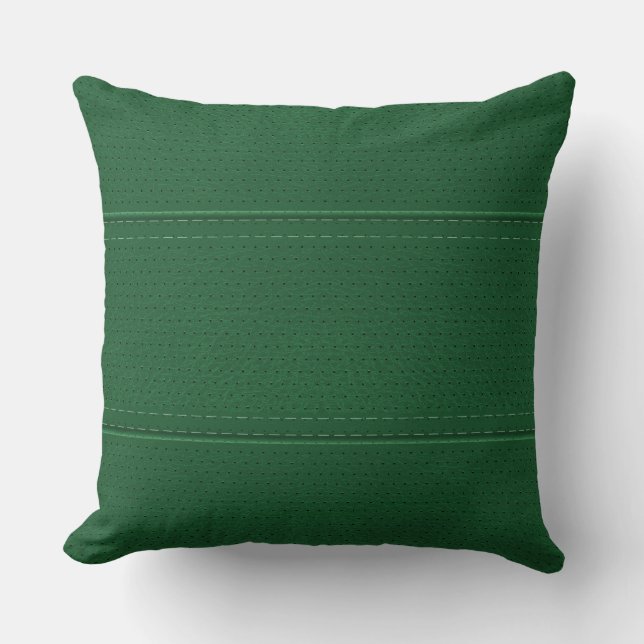 Simple Forest Green Faux Leather Look Pattern Cushion (Front)