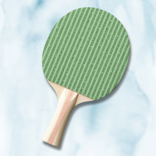 Simple Forest Green Glitter Style Vertical Stripes Ping Pong Paddle