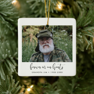 Simple Forever in our hearts memorial Ceramic Ornament