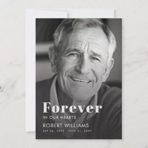 Simple Forever In Our Hearts Photo Funeral Program