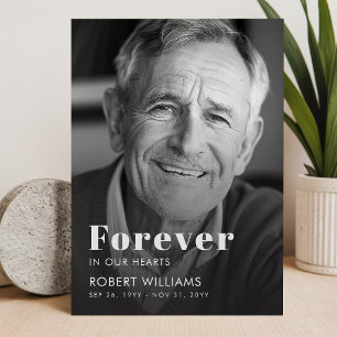 Simple Forever In Our Hearts Photo Funeral Program