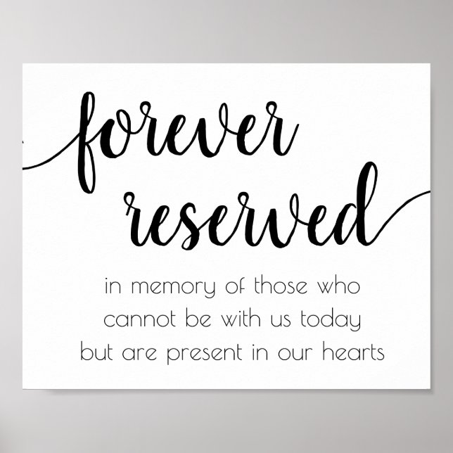 Simple Forever Reserved | Black Script Memorial Poster (Front)