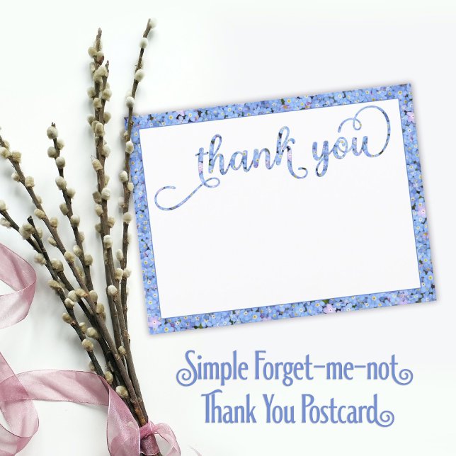 Simple Forget-me-not Thank You Postcard (Creator Uploaded)