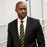 Simple Formal Black and Gold with Stripes Tie<br><div class="desc">Simple Formal Black and Gold with Stripes neck tie. This tie is adorned with striking pin stripes available in combination of colours, adds a contemporary flair to the classic look, making it suitable for formal occasions, formal events such as weddings, or professional settings. The overall appearance is polished and refined,...</div>