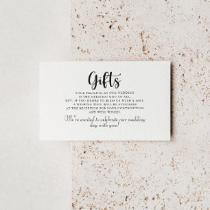 Simple Formal Calligraphy Wedding Gifts  Enclosure Card