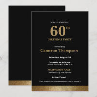 Simple Formal Gold Black 60th birthday