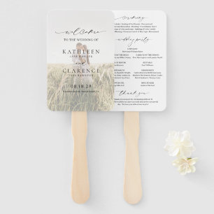 Simple Formal Photo Classic Wedding Program Hand Fan