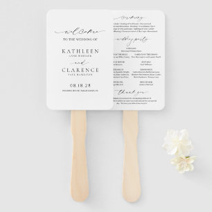 Simple Formal Traditional Classic Wedding Program Hand Fan