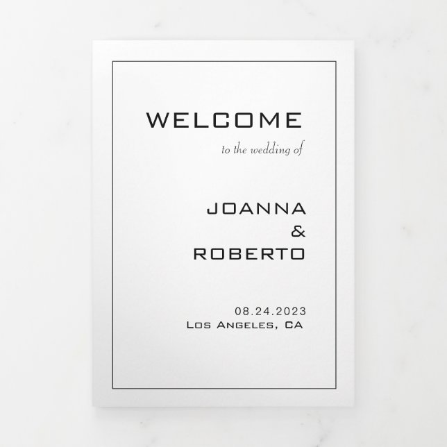 Simple Formal Trifold Wedding Program (Cover)