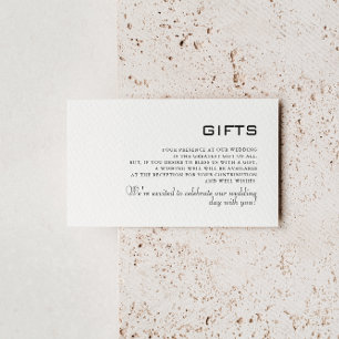 Simple Formal Wedding Gifts Enclosure Card