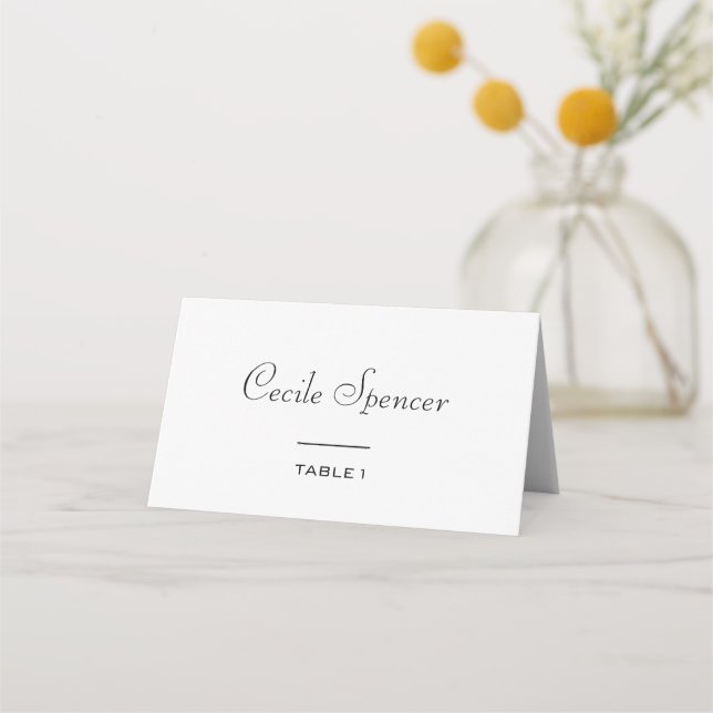 Simple Formal Wedding Place Card (Front)