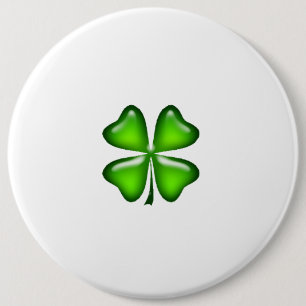 Simple Four Leaf Clover Irish St. Patrick's Day 6 Cm Round Badge