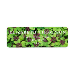 Simple Four Leaf Clovers Return Label Return Address Label