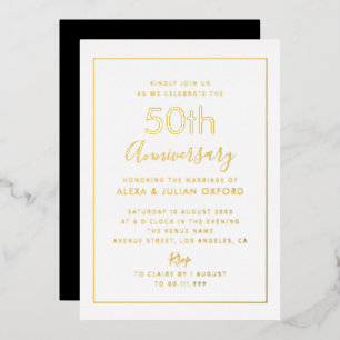 simple frame 50th anniversary gold