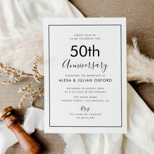 simple frame 50th anniversary invitation (Creator Uploaded)