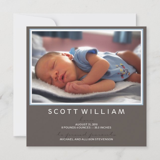 Simple Frame Baby Announcement (Front)