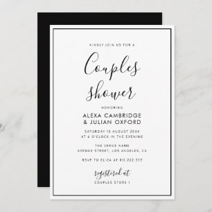 simple frame couples shower invitation