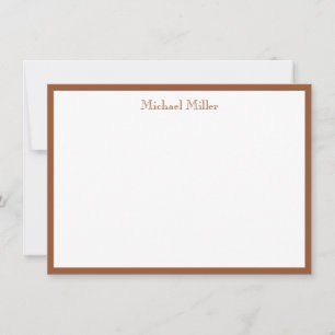Simple Frame Masculine, Terracotta Flat Card