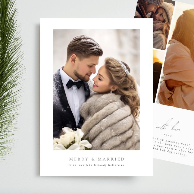 simple frame merry AND married christmas Holiday Card (Creator Uploaded)