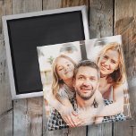 Simple Frame Modern Chic Family Photo Holiday Magnet<br><div class="desc">Design is composed of modern chic typography with sans serif and serif font. Add a custom family photo,  add family name and year.</div>