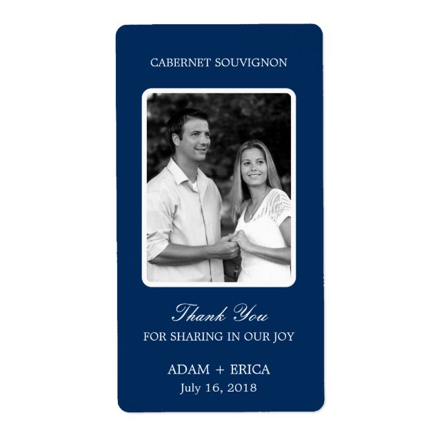 Simple Frame Wedding Wine Labels (Front)