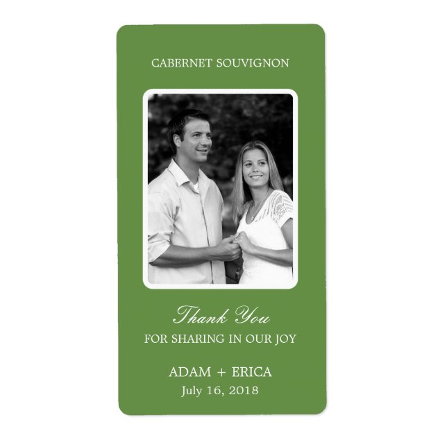 Simple Frame Wedding Wine Labels (Front)