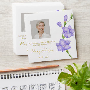 Simple Freesia Photo Funeral Seed Envelope