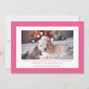 Simple French Rose frame photo Holiday Card