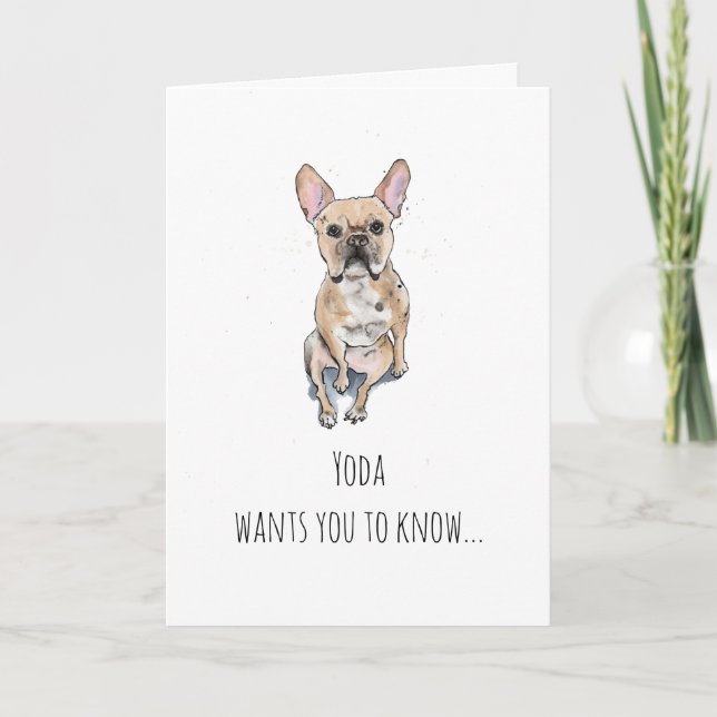 Simple Frenchie, Fawn French Bulldog Mother’s day Card (Front)