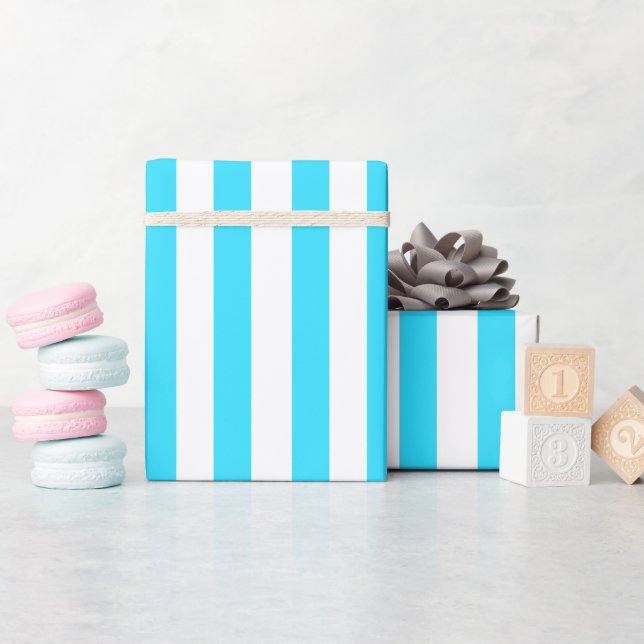 Simple Fresh Aqua and White Wrapping Paper (Baby Shower)