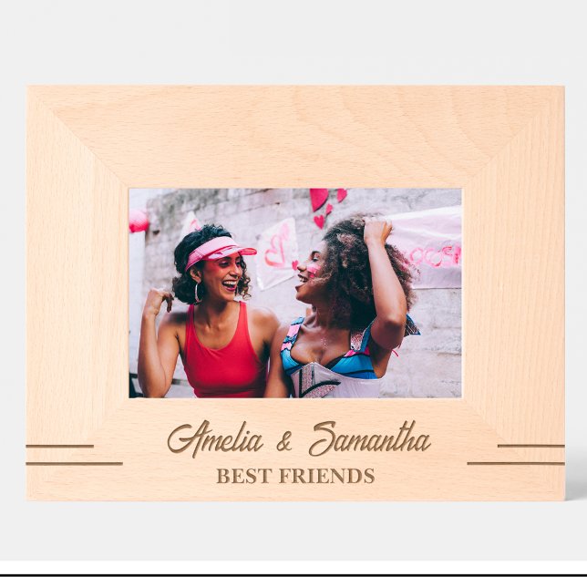 Simple Friends Name Engraved Wood Frame (Creator Uploaded)