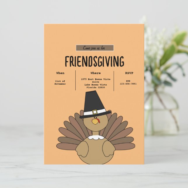 Simple Friendsgiving Invitation (Standing Front)