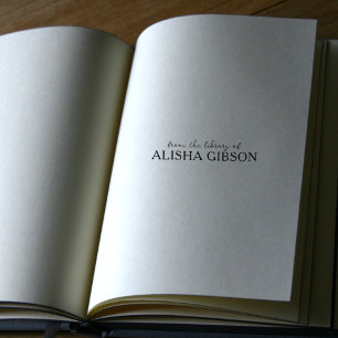 Simple From the Library Of... Book Rubber Stamp