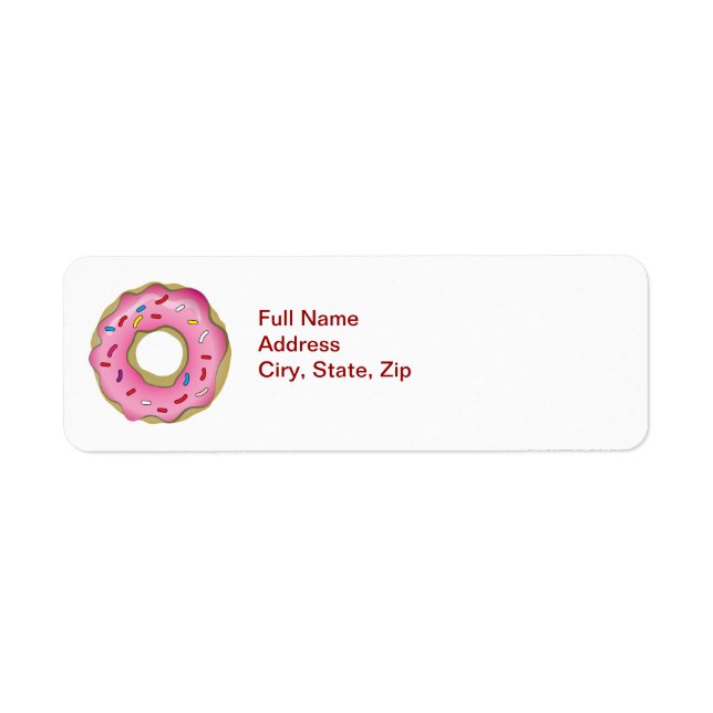 Simple Frosted Doughnut Return Address Label (Front)