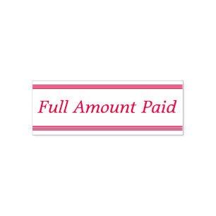 Simple "Full Amount Paid" Rubber Stamp