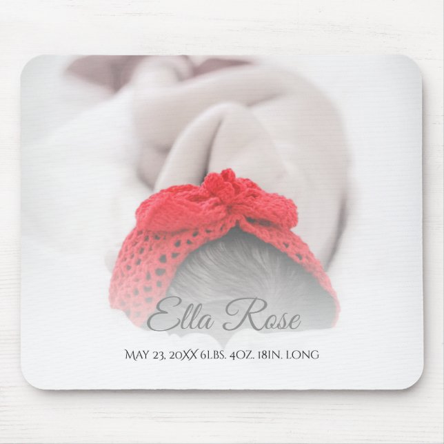 Simple Full Frame Add Your Own New Baby Photo Mouse Pad (Front)