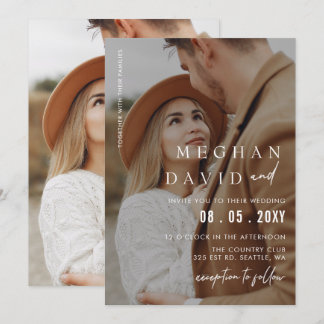 Simple Full Photo Overlay Wedding  Invitation
