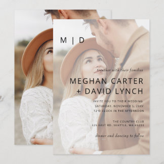 Simple Full Photo Overlay Wedding Invitation