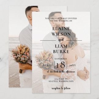 Simple Full Photo Overlay Wedding Invitation