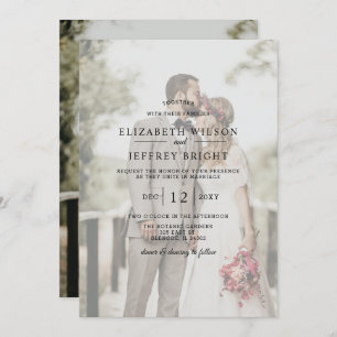 Simple Full Photo Overlay Wedding Invitation