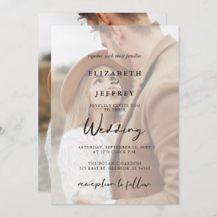 Simple Full Photo Overlay Wedding Invitation