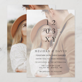 Simple Full Photo Overlay Wedding  Invitation