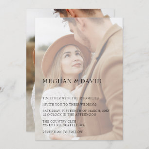 Simple Full Photo Overlay Wedding Invitation