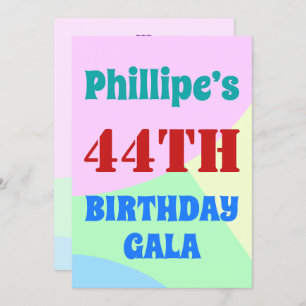 Simple, Fun "44th BIRTHDAY GALA" Invitation
