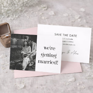 Simple Fun Casual Minimal Modern Photo Wedding  Save The Date