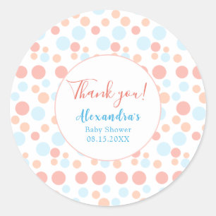 Simple Fun Colorful Gender Neutral Baby Shower Classic Round Sticker